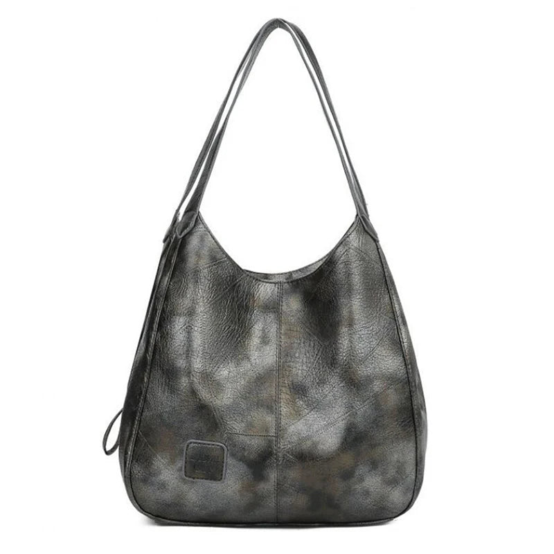 Vintage Leather Tote Bag – Women's Luxury Shoulder Handbag