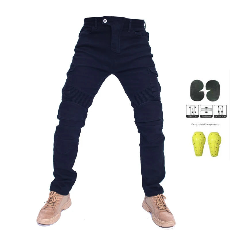 Men's Motorcycle Cargo Riding Jeans with Knee & Hip Protectors