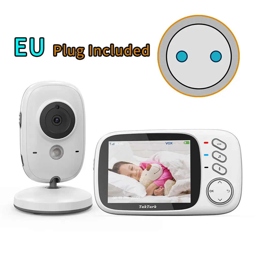Wireless Video Baby Monitor – 3.2" Screen, Night Vision & Two-Way Audio