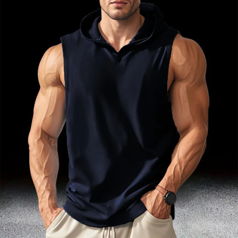 Men's Hooded Tank Top – Sleeveless Gym Workout Shirt