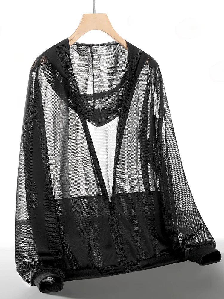 UPF 50+ Sun Protection Jacket Men Lightweight Hooded Skin Coat
