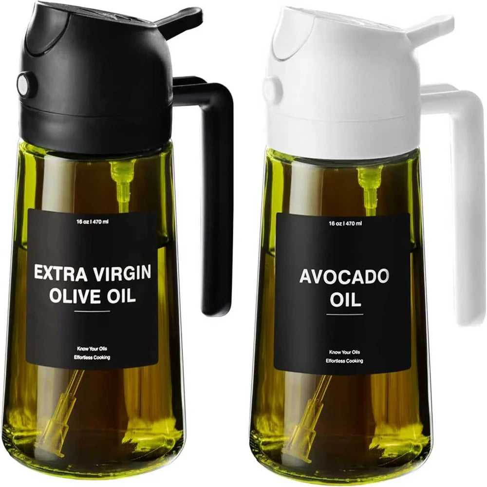 2-in-1 Olive Oil Sprayer & Dispenser Bottle 470ml