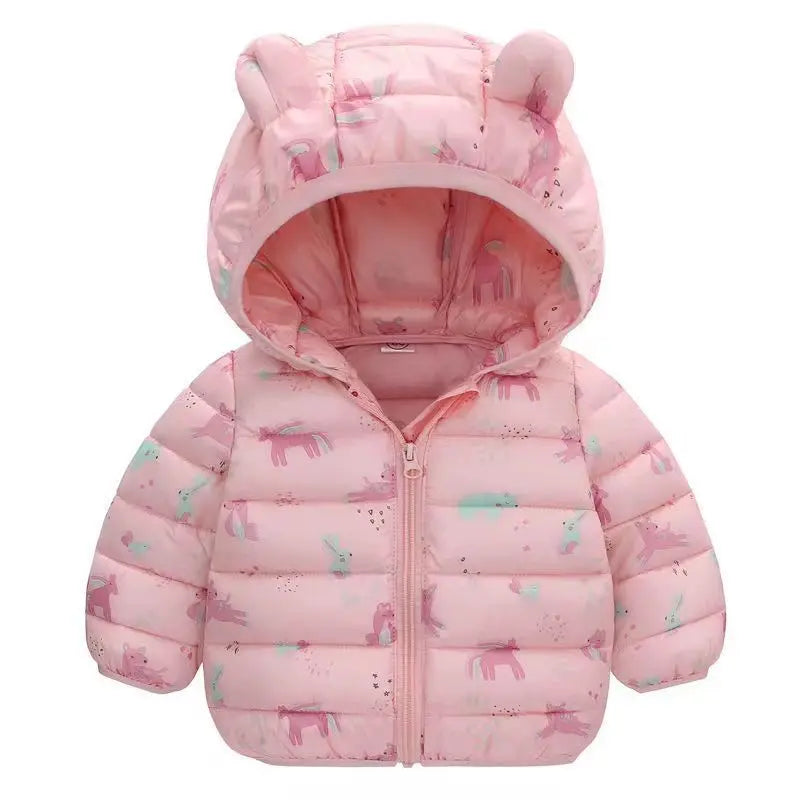 Kids' Long Puffer Parka Coat – Hooded Winter Jacket for Boys & Girls