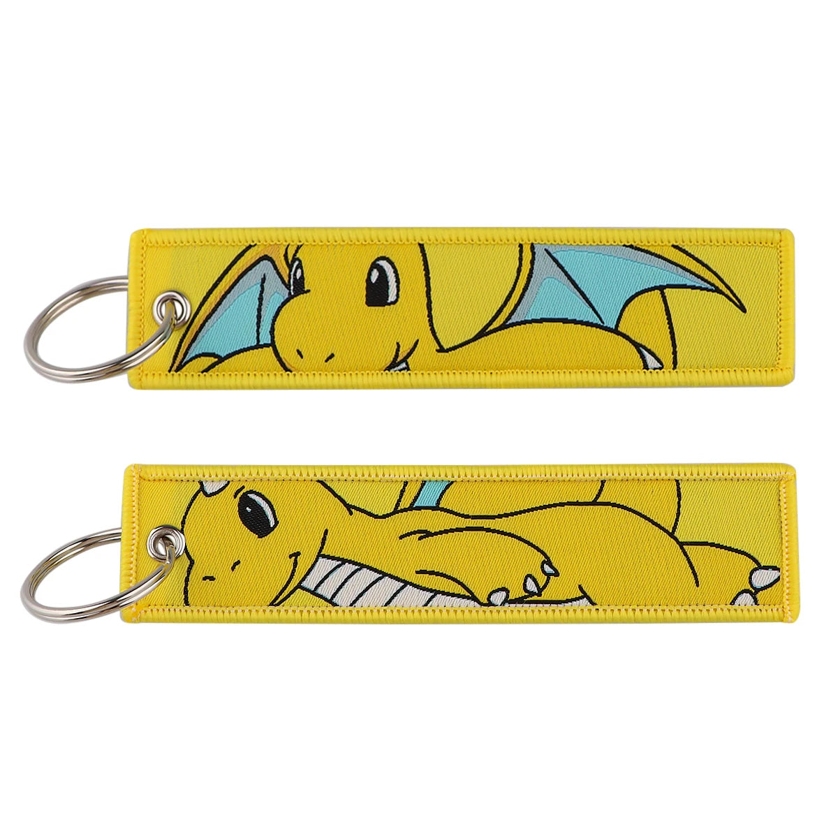 Anime Embroidered Jet Tag Keychain – Cute Cartoon Key Ring