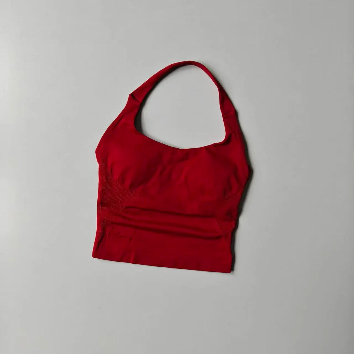 Halter Neck Sports Bra – Longline Strappy Crop Top for Yoga & Gym