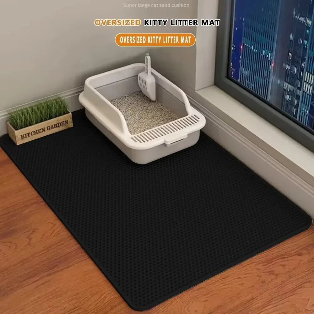 Cat Litter Mat – Double Layer Waterproof Non-Slip Sand Trapping Mat