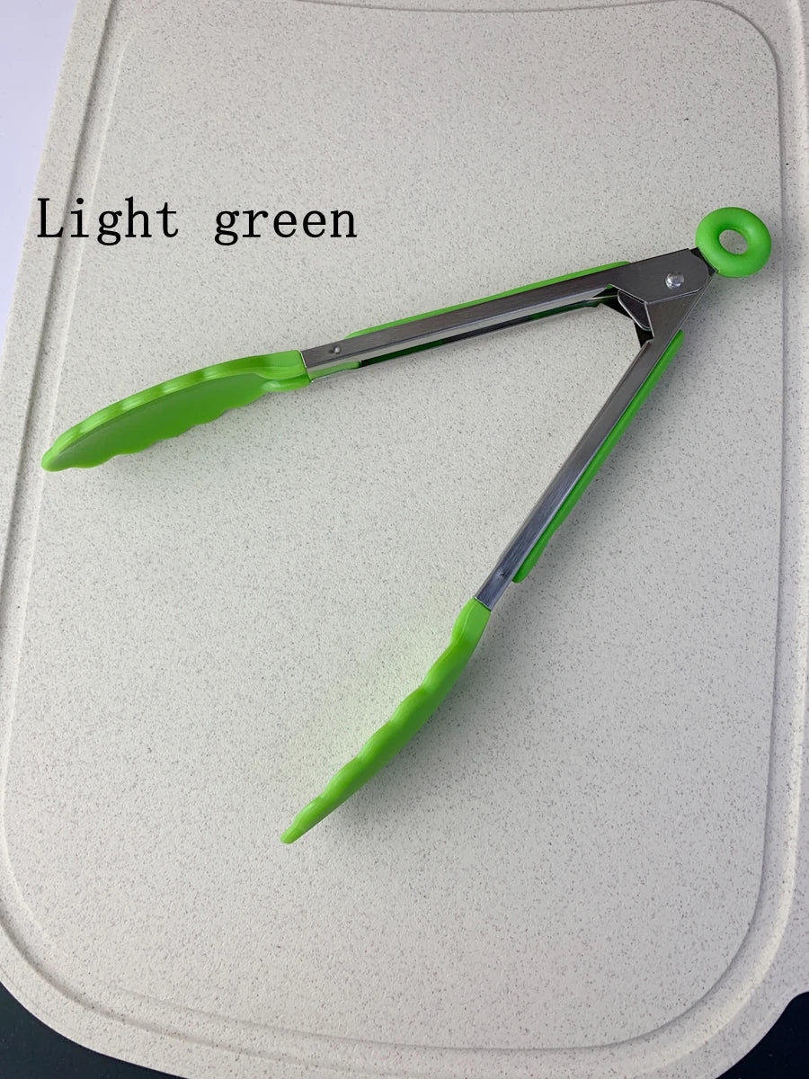 Stainless Steel Kitchen Tongs with Non-Slip Silicone Tips – Heat-Resistant BBQ & Cooking Tongs