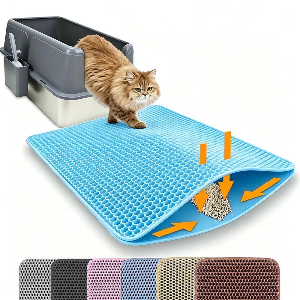 Cat Litter Mat – Double Layer Waterproof Non-Slip Trapping Pad