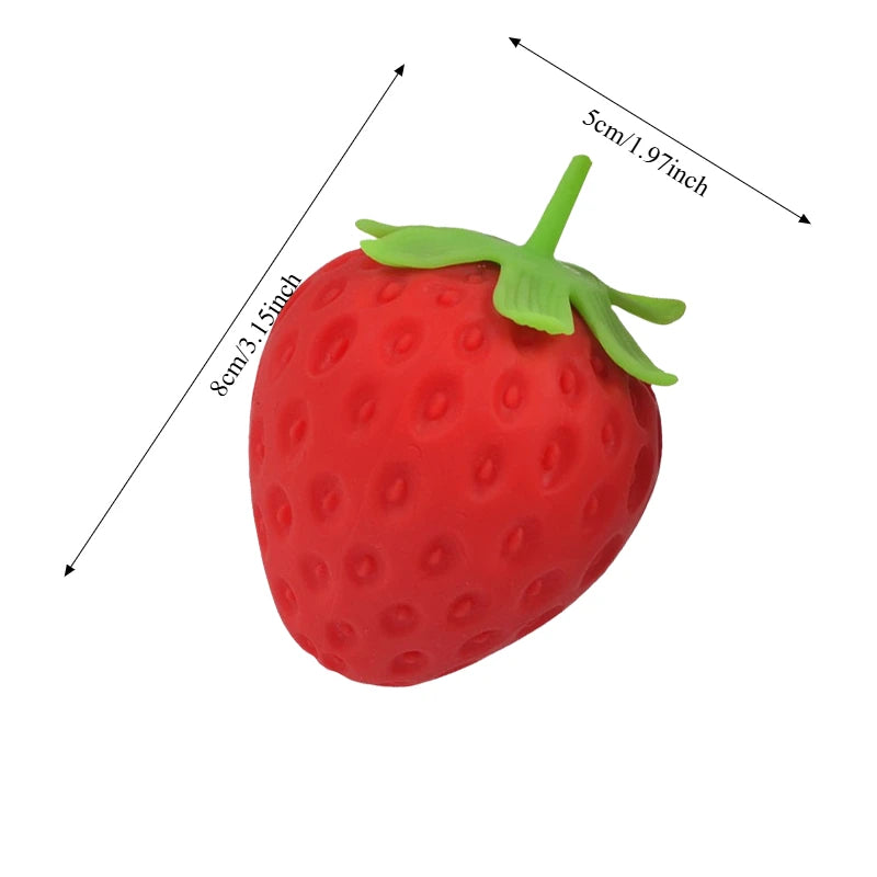 Giant Strawberry Squishy Stress Ball – Slow Rising Fidget Toy