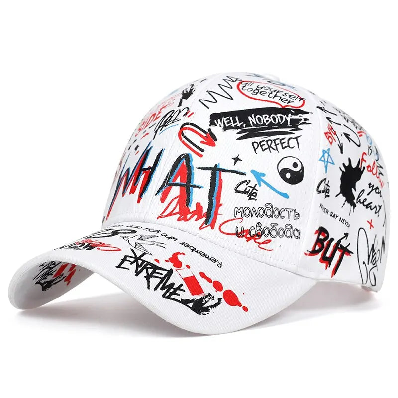 Graffiti Print Snapback Baseball Cap – Unisex Street Style Hat