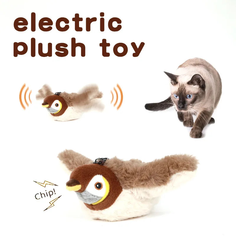 Interactive Bird Cat Toy – Chirping Flapping USB Rechargeable