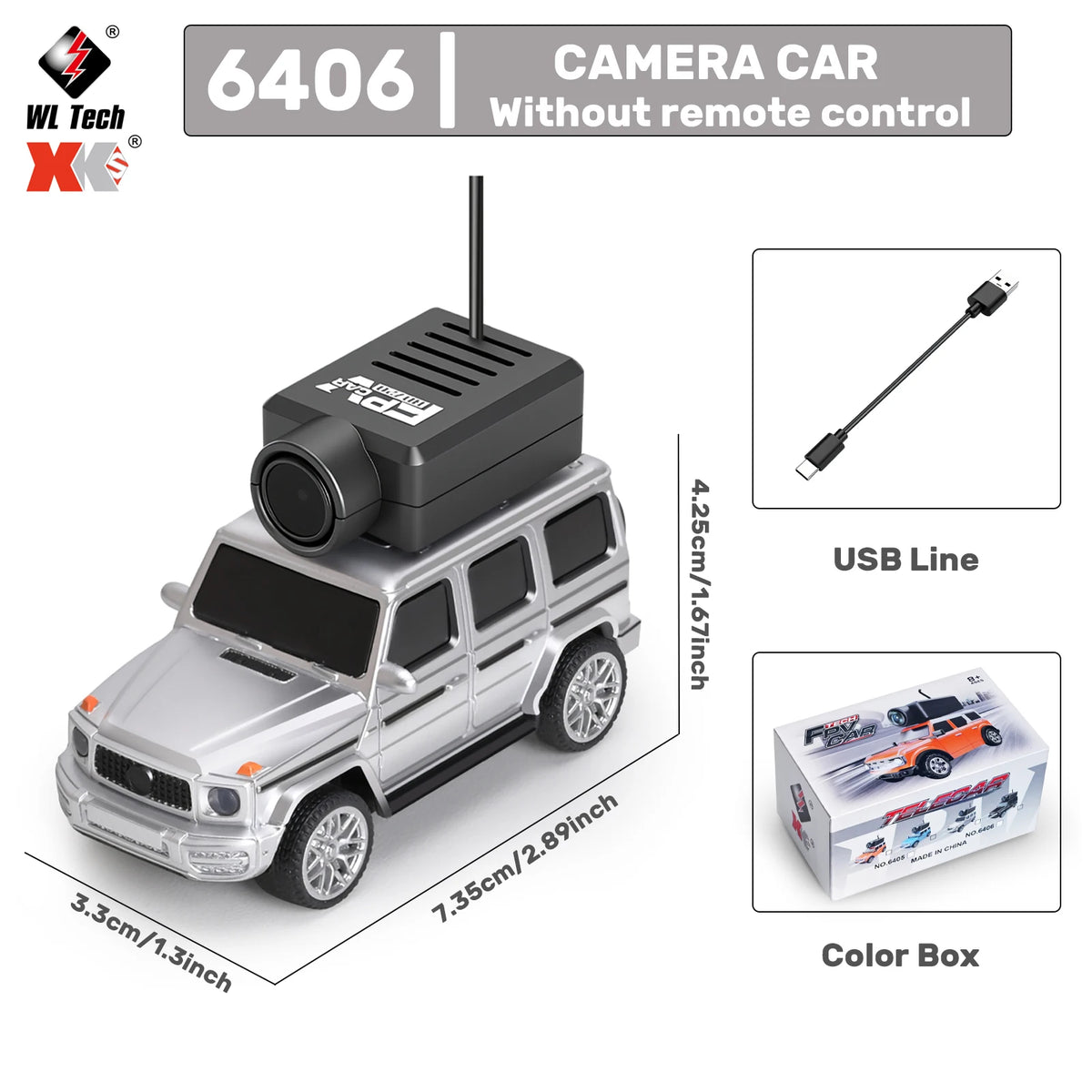 WLToys Mini RC Car with 720P FPV Camera WiFi App Control 1:64 Scale