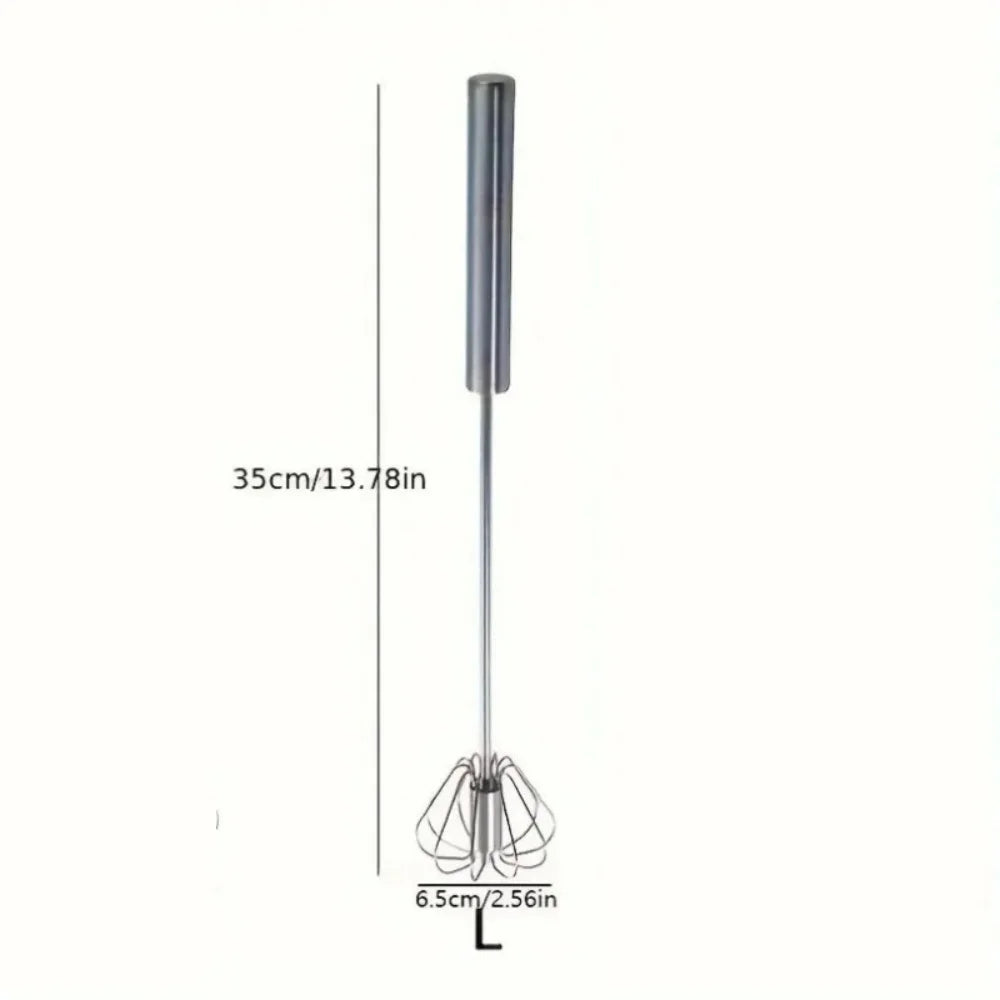 Stainless Steel Rotary Egg Whisk – Semi-Automatic Hand Mixer