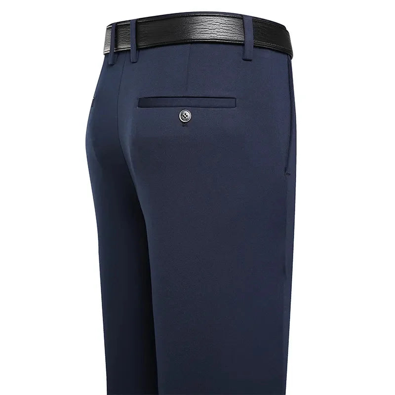 Men's Business Casual Trousers – Slim Fit, Elastic Waist, Lightweight Summer Pants