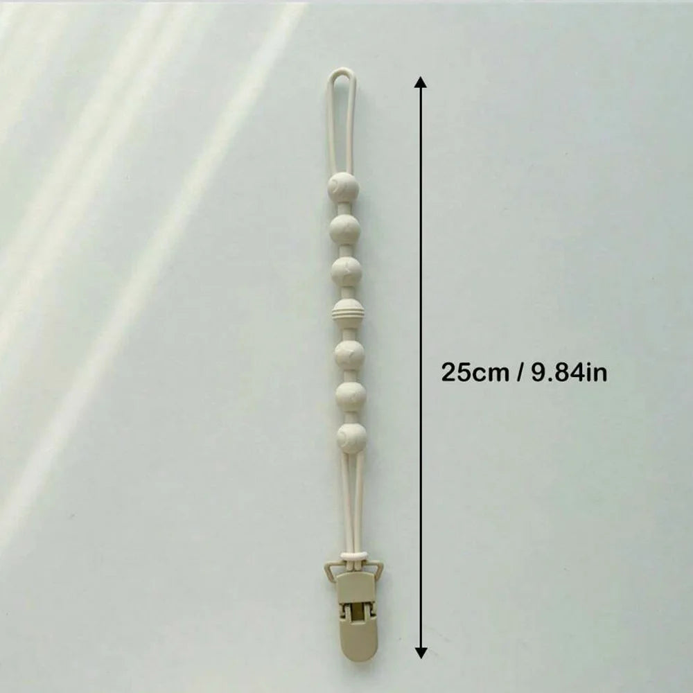 Silicone Pacifier Clip with Teething Beads – Baby Dummy Holder