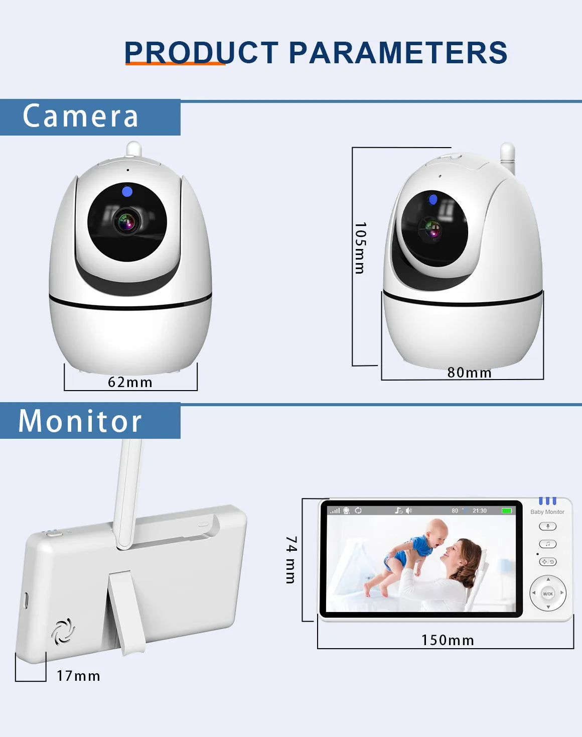 5-Inch Video Baby Monitor with Night Vision & Two-Way Audio