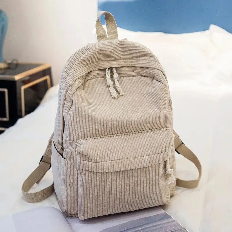 Personalized Kids Corduroy Backpack – Embroidered Name School Bag
