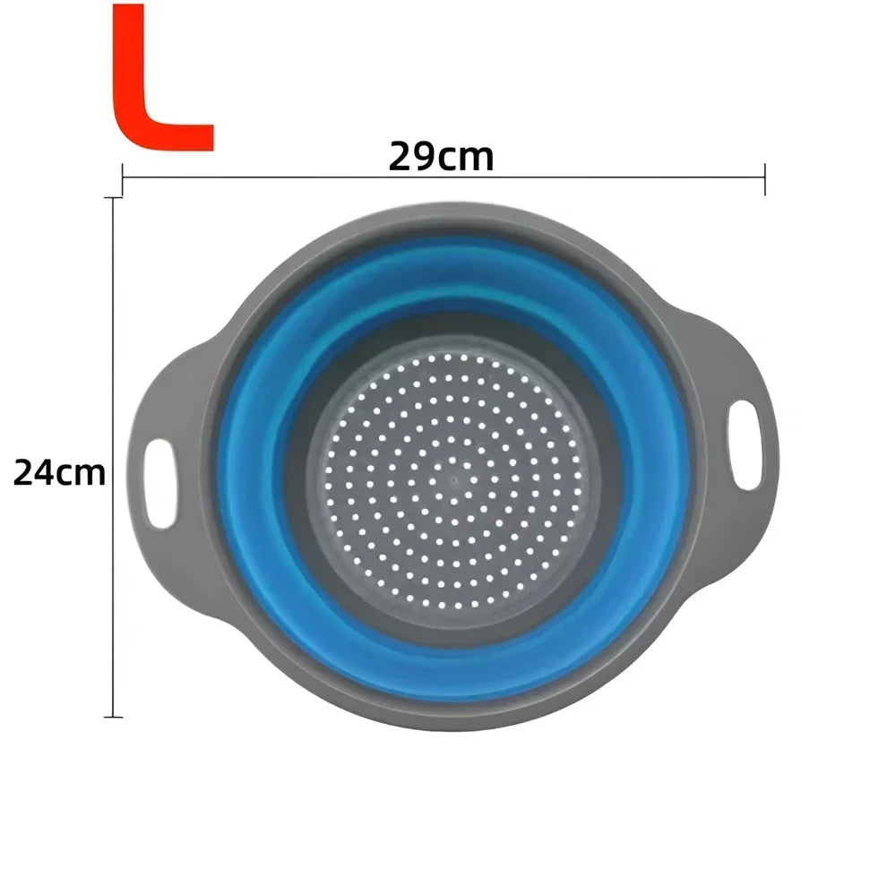 Collapsible Silicone Colander – Foldable Kitchen Strainer Basket