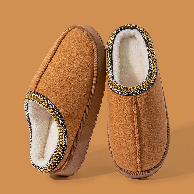 Women's Plush Fleece Slippers – Warm Non-Slip House Shoes