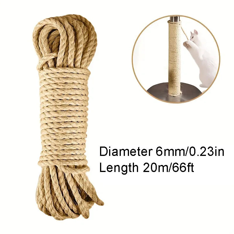 Natural Sisal Rope for Cat Scratching Post – DIY Furniture Protector