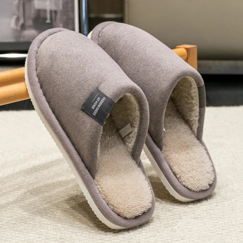 Winter Warm Slippers – Non-Slip Fleece-Lined House Slides