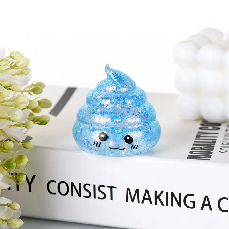 Glitter Poo Squishy Stress Ball – Funny Squeeze Fidget Toy for Kids & Adults