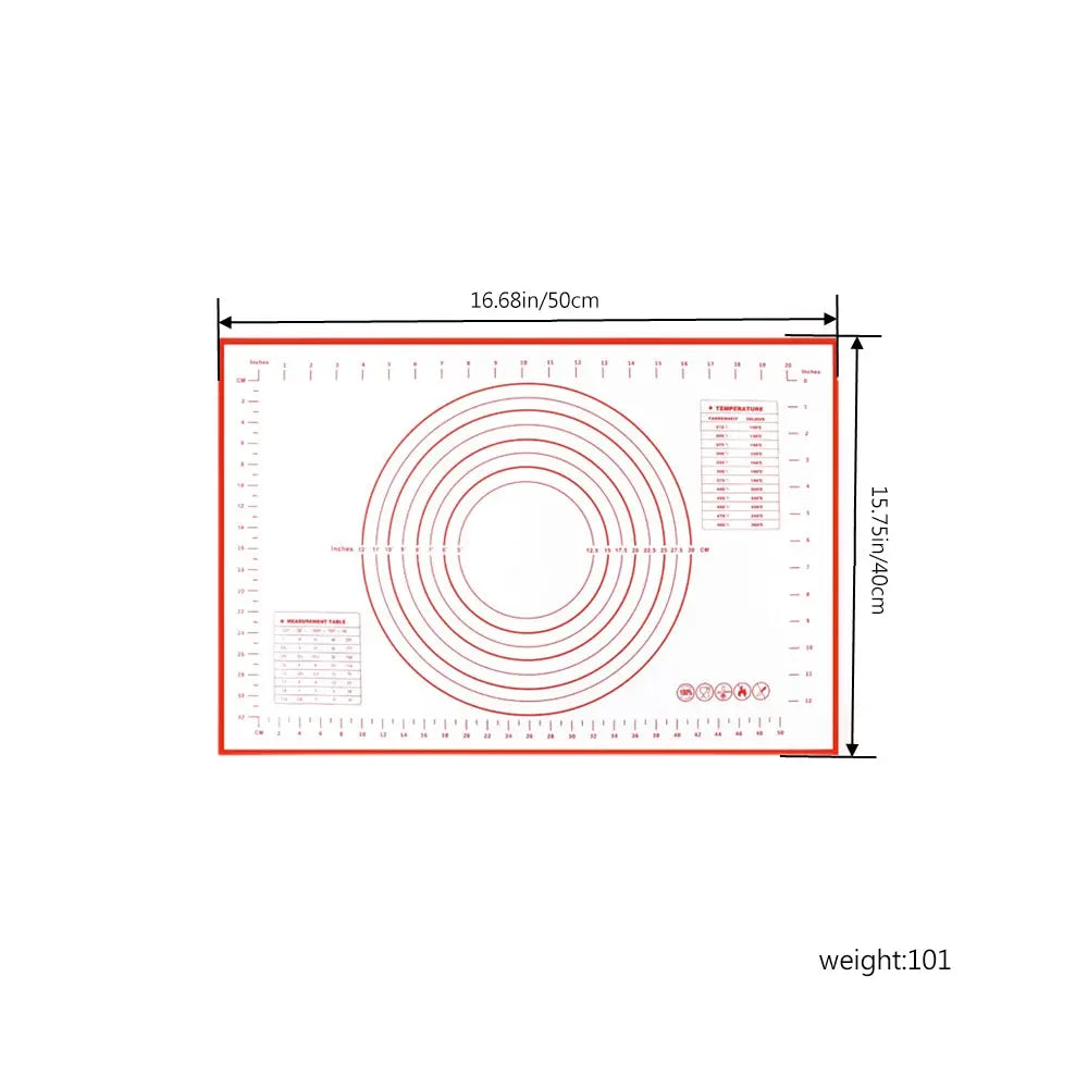 Silicone Pastry Mat – Non-Stick Baking Mat with Measurements