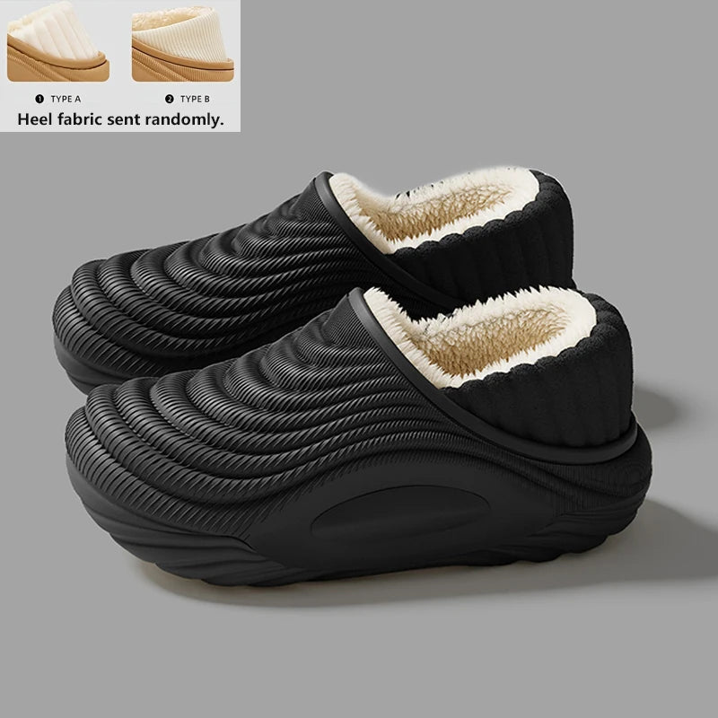 Women's Winter Plush Slippers – Waterproof EVA Non-Slip Indoor Shoes