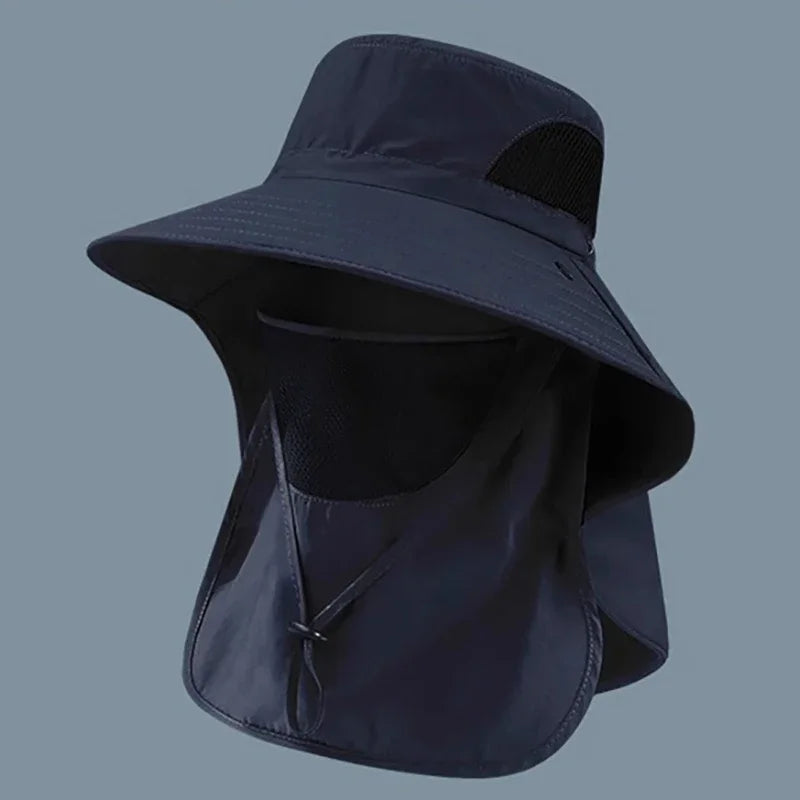 UV Protection Sun Hat with Face Cover – Outdoor Bucket Hat for Men & Women