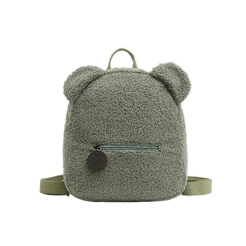 Cute Bear Ear Fleece Mini Backpack for Kids & Girls