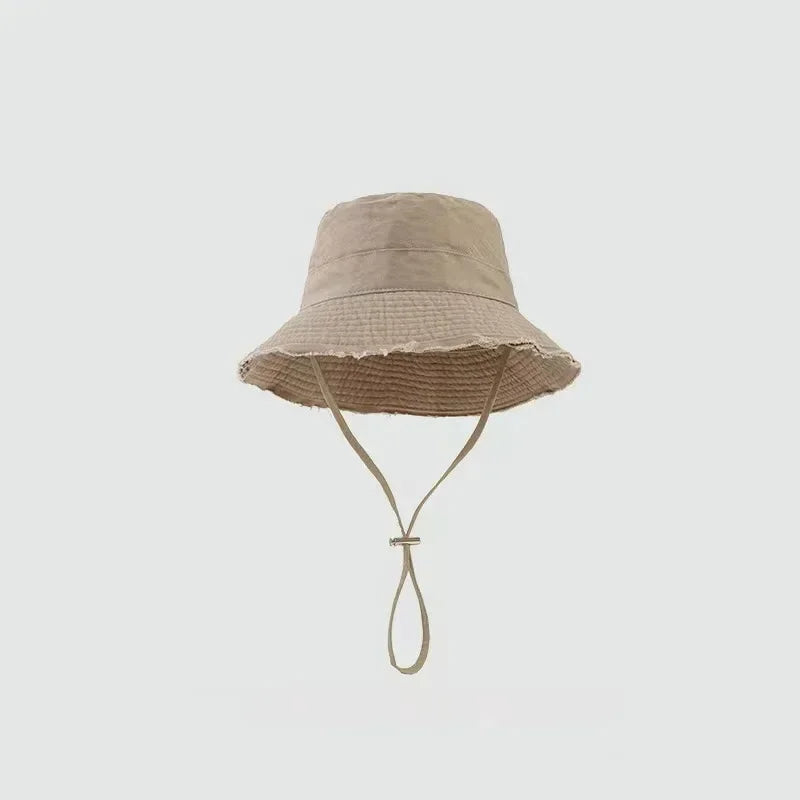 Wide Brim Bucket Hat – Women's Summer Beach Sun Hat with Chin Strap