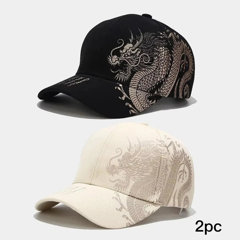 Dragon Embroidery Baseball Cap – Unisex Chinese Style Hat