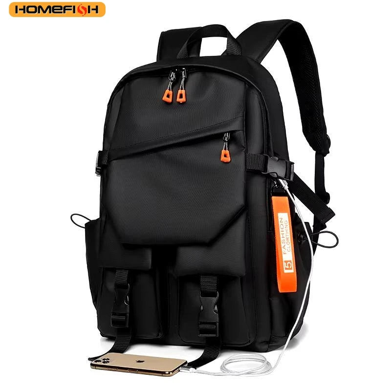 Waterproof Men's Backpack – Large Capacity Streetwear Rucksack
