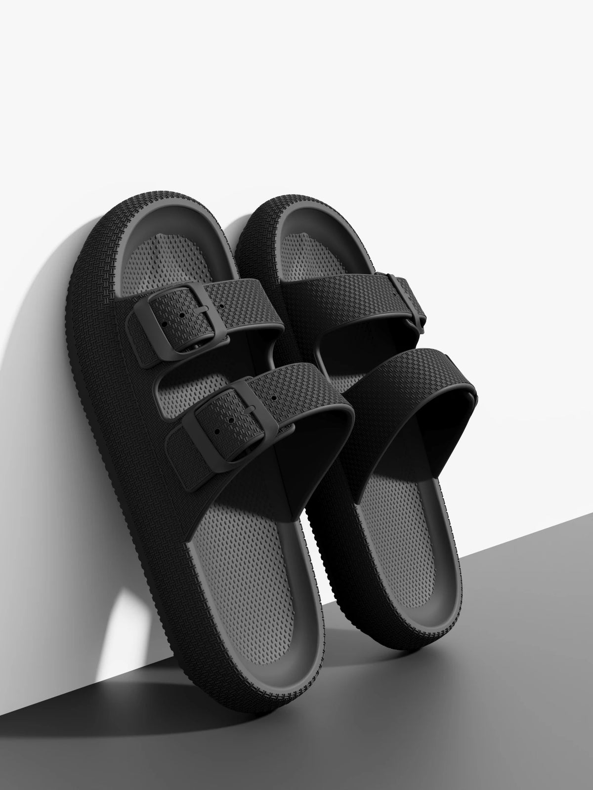 Men's Thick Sole Double Strap Sandals – Non-Slip Outdoor & Shower