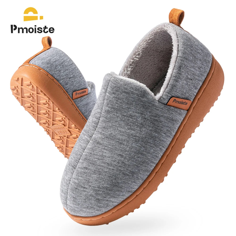 Memory Foam House Slippers – Warm Fleece-Lined Slip-On Home Shoes