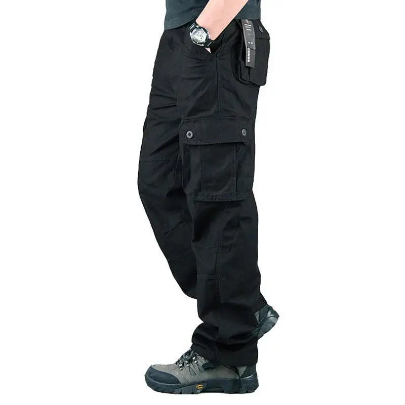 Men's Camo Tactical Cargo Pants – Multi-Pocket Cotton Work Trousers, Big Sizes