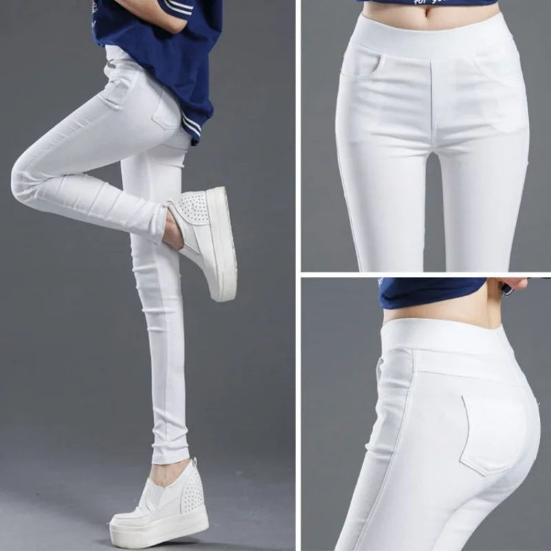 Women's Skinny Pencil Pants – Slim Stretch Office Trousers