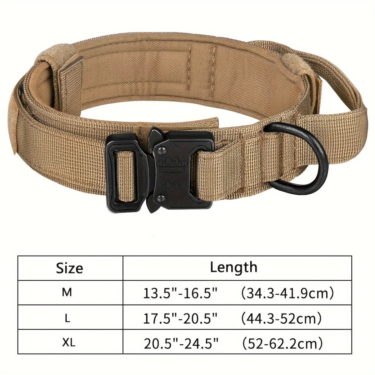 Tactical Dog Collar – Adjustable Military Nylon with Heavy Metal Buckle