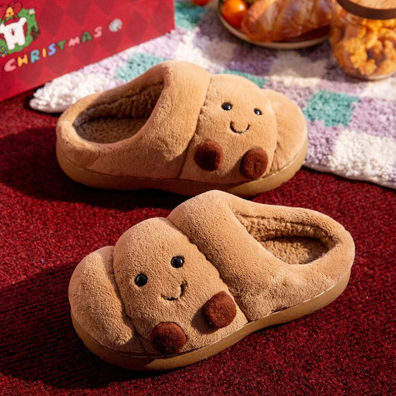 Cute Bear Fluffy Slippers – Women & Men Winter House Shoes