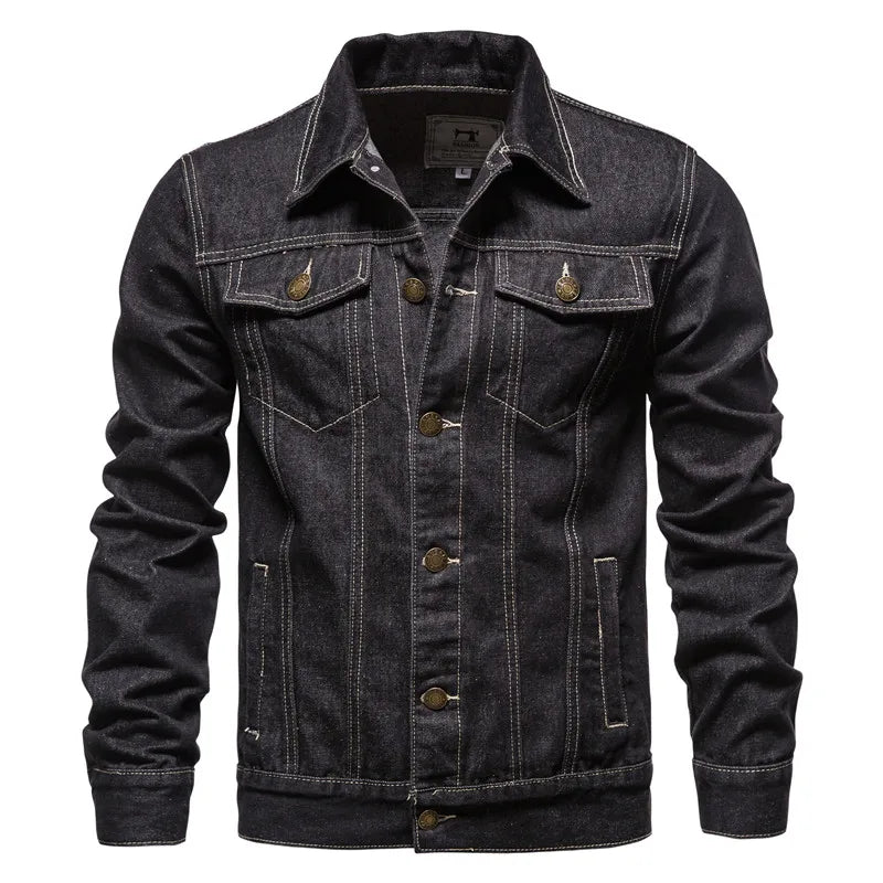 Men's Slim Fit Denim Jacket – Vintage Motorcycle Jean Jacket