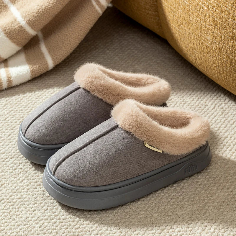Winter Warm Slippers for Men & Women – Fluffy Indoor Outdoor Snow Boots