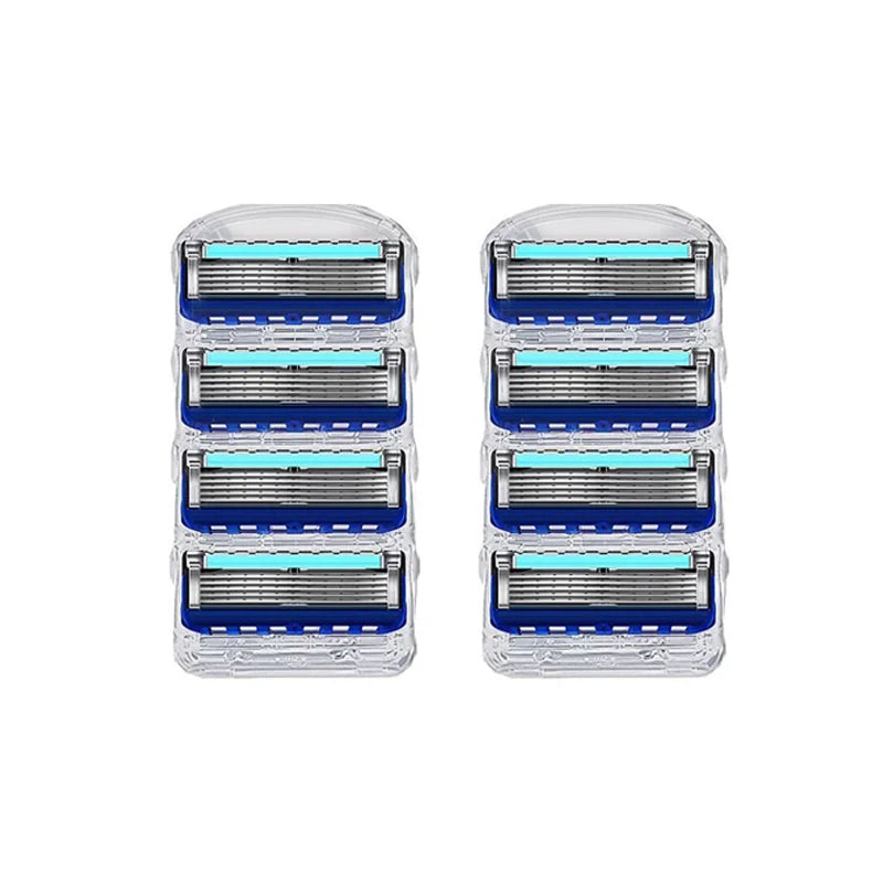 5-Layer Razor Blade Refills – Stainless Steel Wet Shaving Cartridges for Men