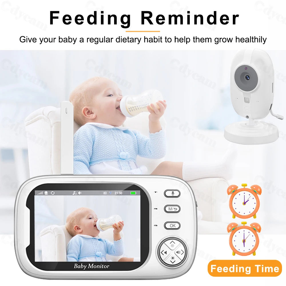 Wireless Video Baby Monitor with 3.5" Screen, Night Vision & 2-Way Audio