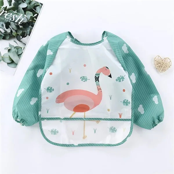 Baby Long Sleeve Waterproof Bib Apron with Pocket – Toddler Art Smock