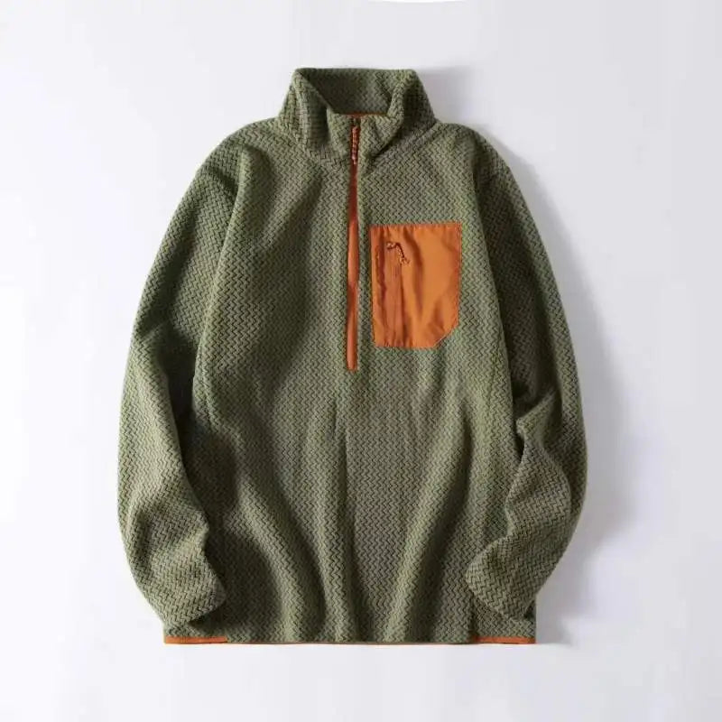 Fleece Half-Zip Sweatshirt – Thick Warm Unisex Pullover for Men & Women
