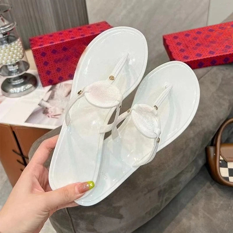 Women's Clear Jelly Flip Flops – Transparent Beach Sandals