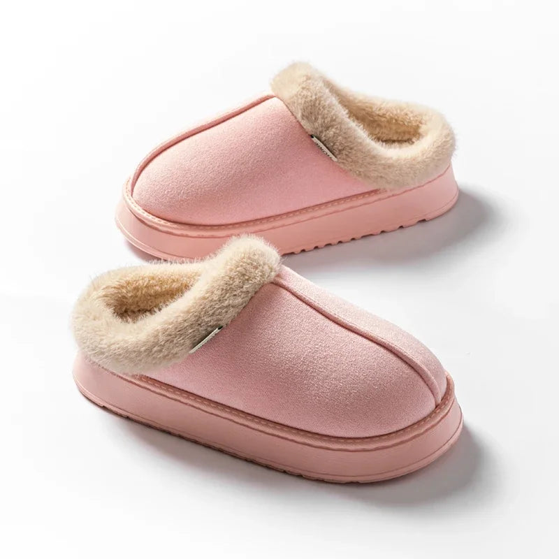 Fluffy Winter House Slippers – Plush Faux Fur Warm Indoor Shoes