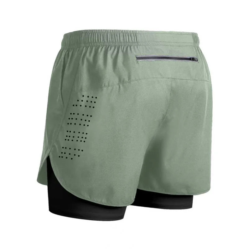 Men's Reflective Running Shorts – Double-Layer Quick-Dry Training Shorts