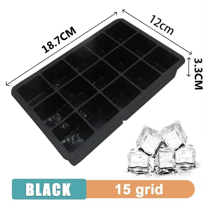 Large Silicone Ice Cube Tray – Multiple Grid Sizes & Colors