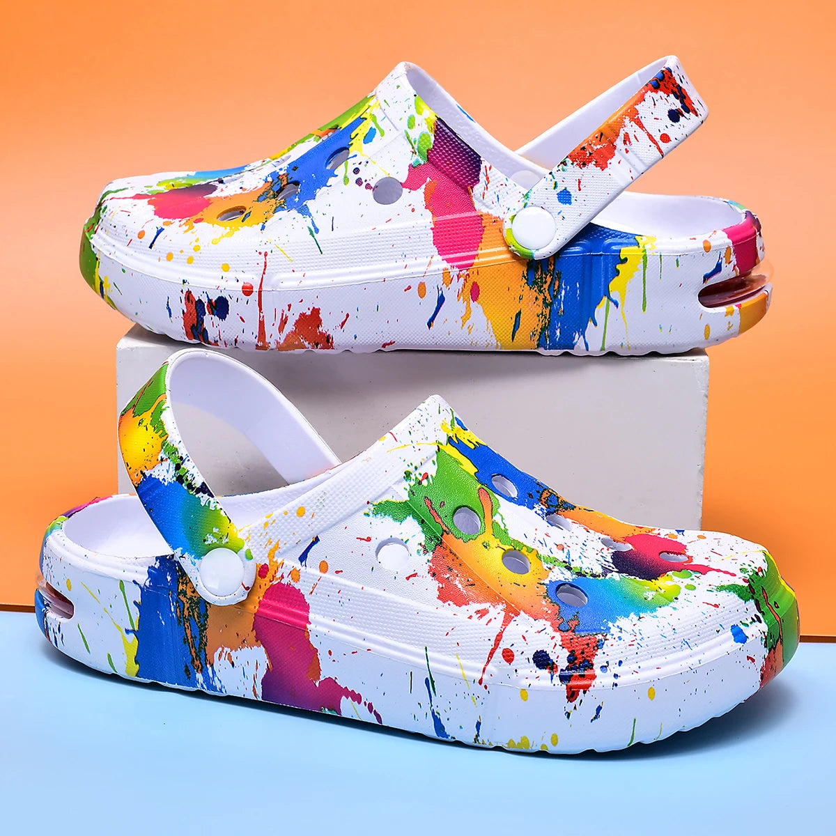 Colorful Print Clog Sandals – Breathable Unisex Garden Shoes